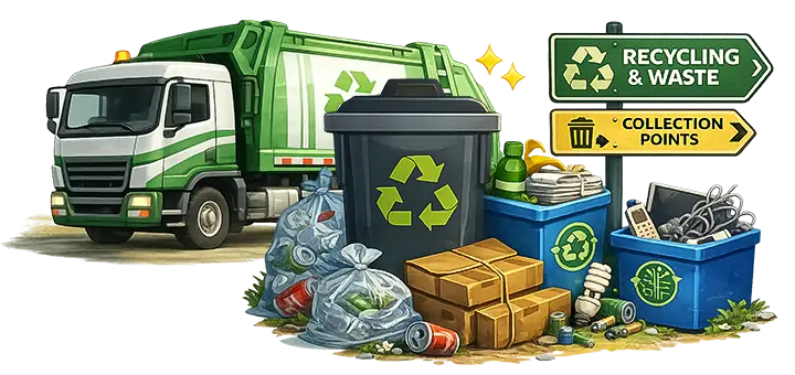 ප්‍රතිචක්‍රීකරණ සහ අපද්‍රව්‍ය එකතු කිරීමේ ස්ථාන සහ සේවා